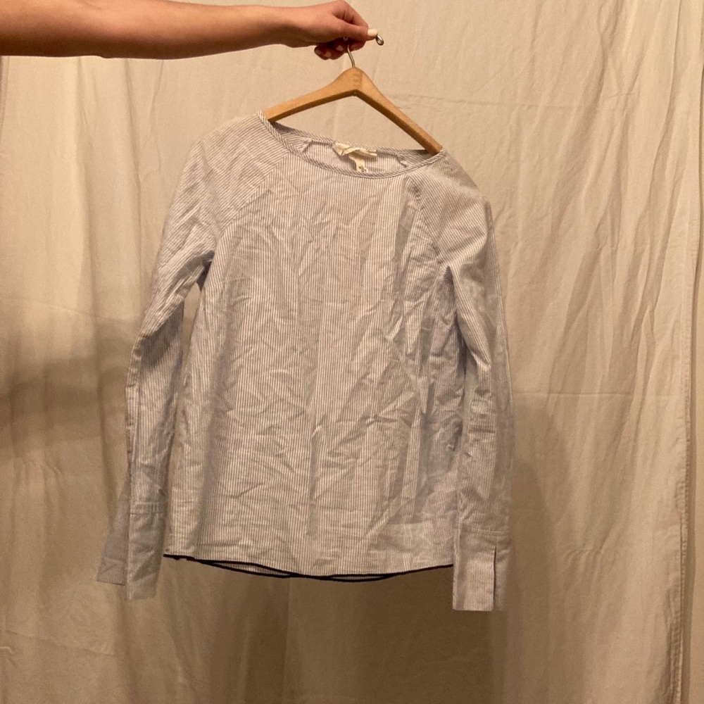 Light Blue Striped Blouse